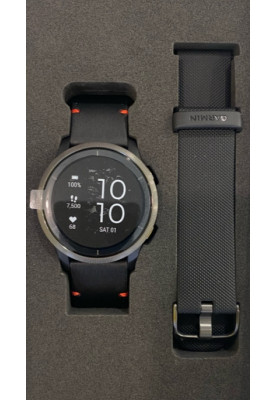 Garmin Venu 2 Slate with Black Leather Band