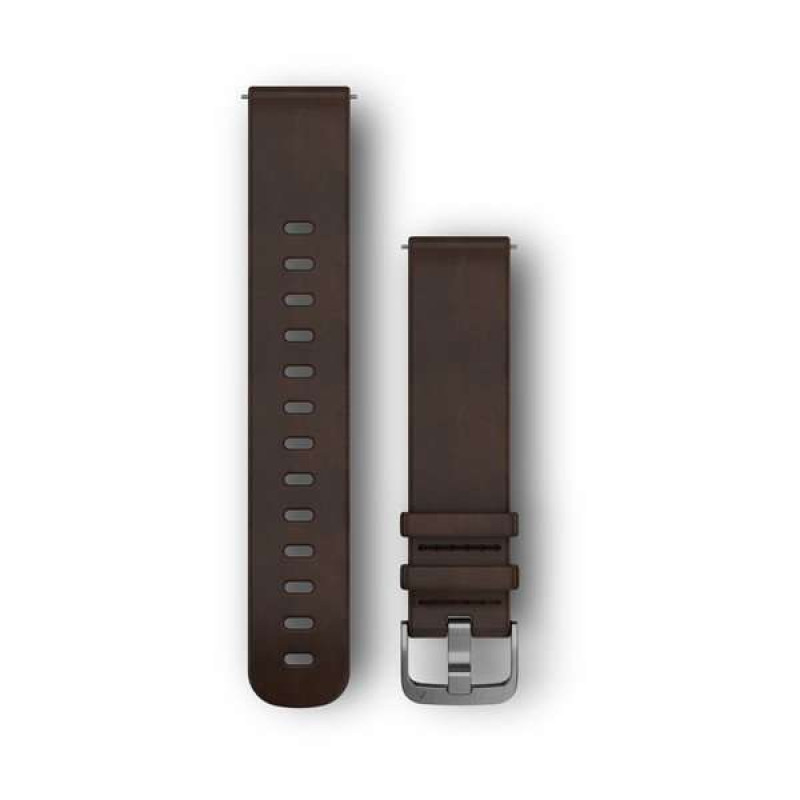 Ремінець для  Forerunner 645 Dark Brown Leather Band with Silver Hardware
