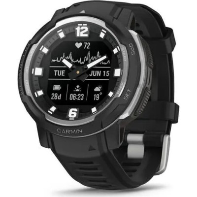 Смарт-годинник Garmin Instinct Crossover з чорним силіконовим ремінцем