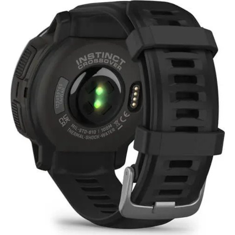 Смарт-годинник Garmin Instinct Crossover з чорним силіконовим ремінцем