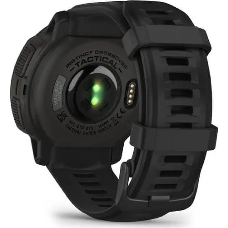 Смарт-годинник Garmin Instinct Crossover Solar з чорним силіконовим ремінцем