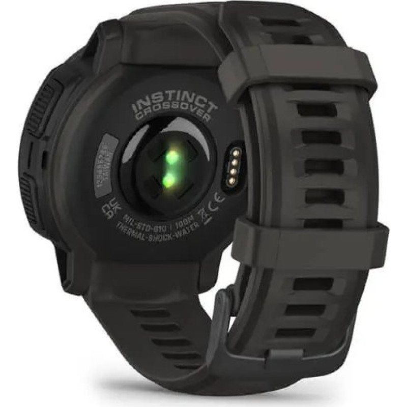 Смарт-годинник Garmin Instinct Crossover Solar з силіконовим ремінцем кольору графіт