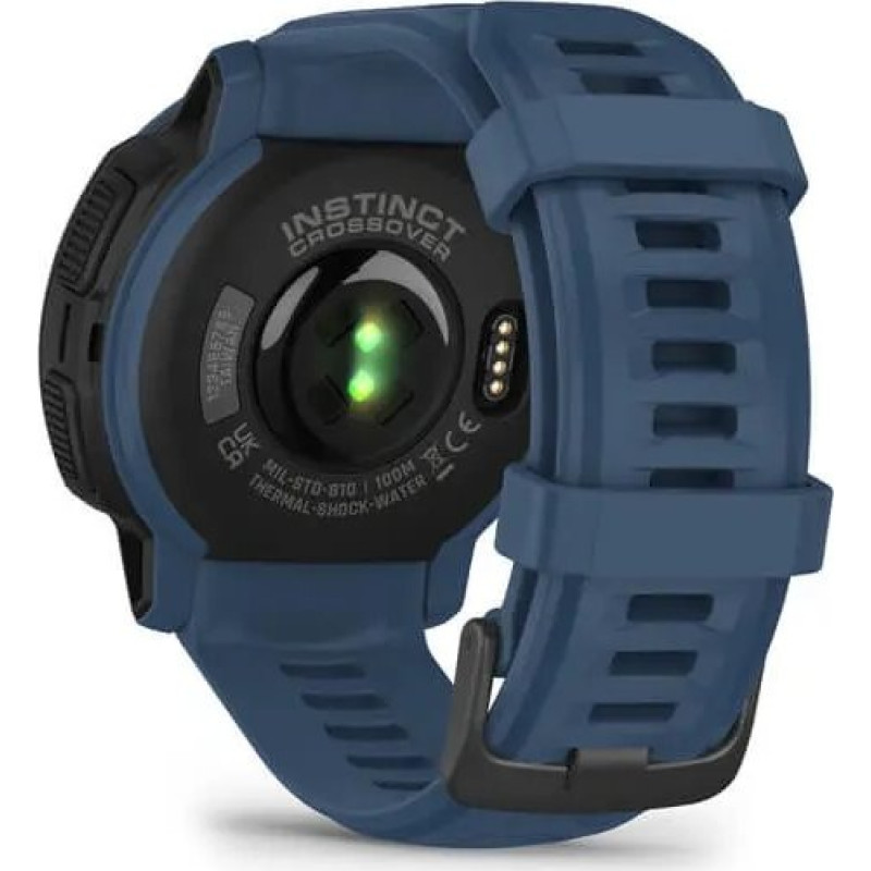Смарт-годинник Garmin Instinct Crossover Solar з синім силіконовим ремінцем