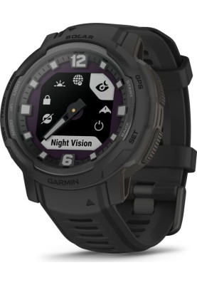 Смарт-годинник Garmin Instinct Crossover Solar з чорним силіконовим ремінцем