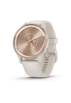 Гібридні смарт-годинник Garmin vivomove Trend Peach Gold з силіконовим ремінцем