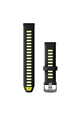 Ремінець для Garmin Forerunner 265s Black/Amp Yellow with Slate Hardware 18mm