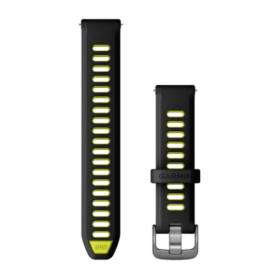 Ремінець для Garmin Forerunner 265s Black/Amp Yellow with Slate Hardware 18mm