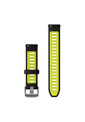Ремінець для Garmin Forerunner 265s Black/Amp Yellow with Slate Hardware 18mm