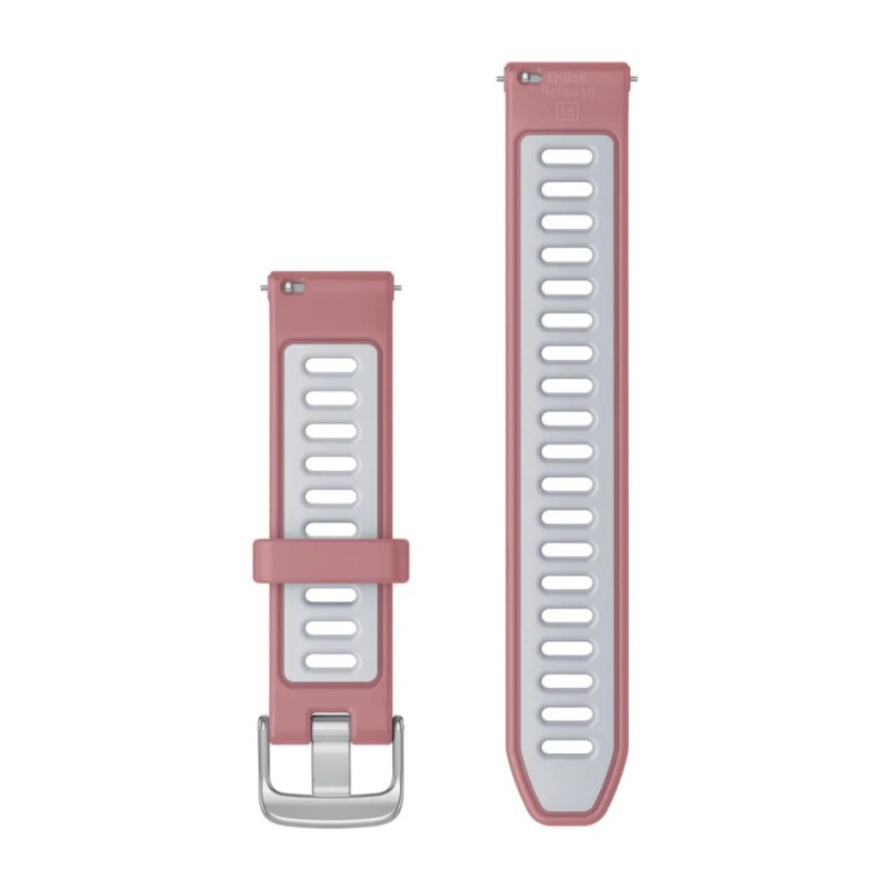 Ремінець для Garmin Forerunner 265s Pink/Whitestone with Silver Hardware 18mm