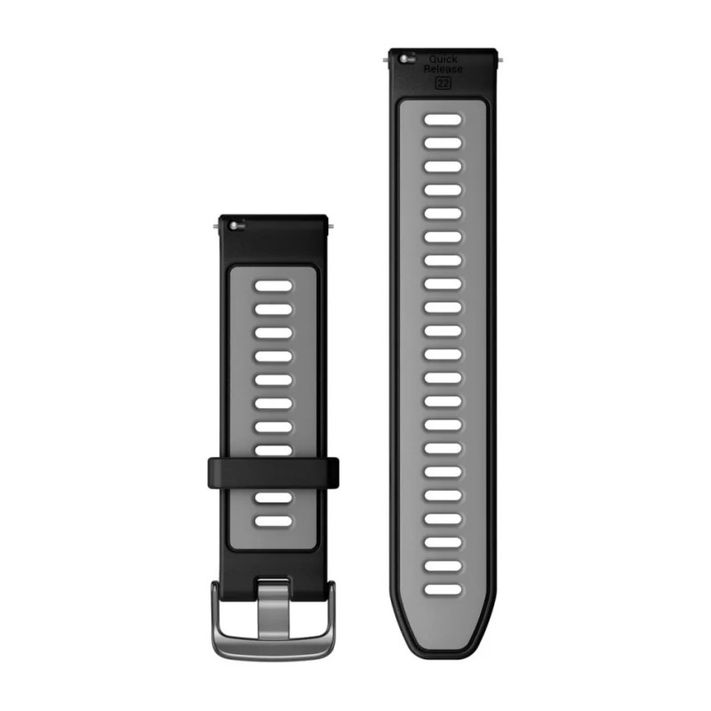 Ремінець для Garmin Forerunner 265 Black/Powder Gray with Slate Hardware 22mm