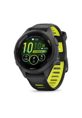 Смарт-годинник Garmin Forerunner 265S з чорний силіконовим ремінцем
