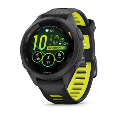 Смарт-часи Garmin Forerunner 265S з чорний силіконовим ремінцем