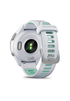 Смарт-годинник Garmin Forerunner 265S білий корпус з чорним безелем та білим силіконовим ремінцем