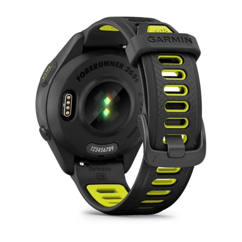 Смарт-годинник Garmin Forerunner 265S з чорний силіконовим ремінцем