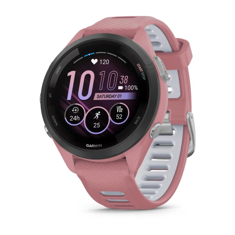 Смарт-годинник Garmin Forerunner 265S з рожевим силіконовим ремінцем