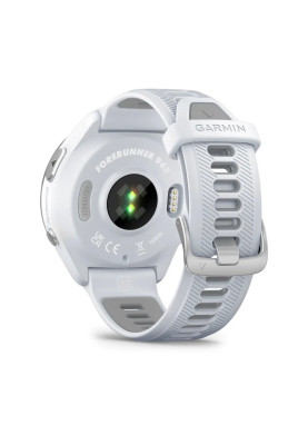 Смарт-годинник Garmin Forerunner 965 білий корпус з титановим безелем з білим силіконовим ремінцем