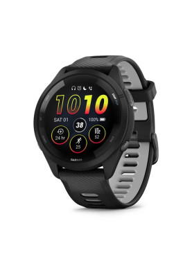 Смарт-годинник Garmin Forerunner 265 з чорний силіконовим ремінцем чорного кольору