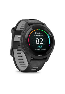 Смарт-годинник Garmin Forerunner 265 з чорний силіконовим ремінцем чорного кольору