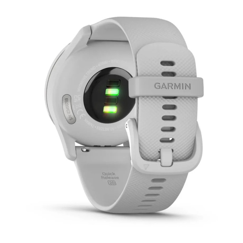Гібридні смарт-годинник Garmin vivomove Trend Silver з силіконовим ремінцем