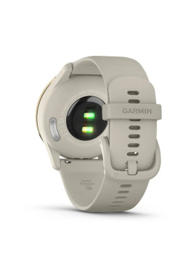 Гібридні смарт-годинник Garmin vivomove Trend Cream Gold з силіконовим ремінцем