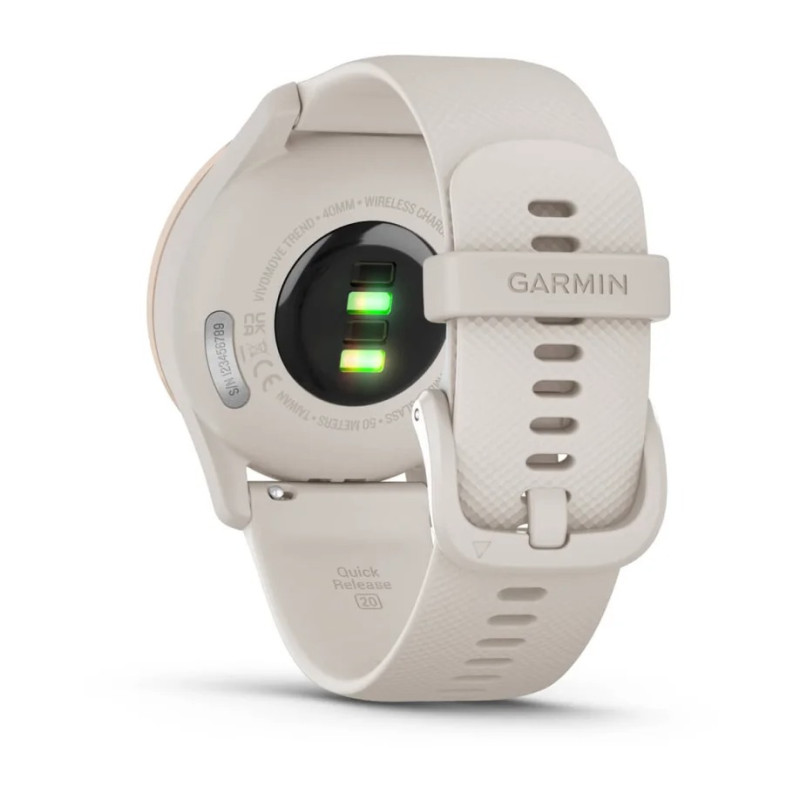 Гібридні смарт-годинник Garmin vivomove Trend Peach Gold з силіконовим ремінцем