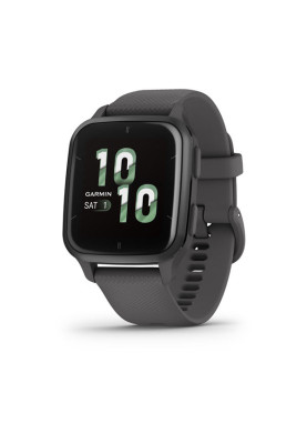 Смарт-годинник Garmin Venu Sq 2 сланцевий сірий з алюмінієвим безелем та сірим силіконовим ремінцем