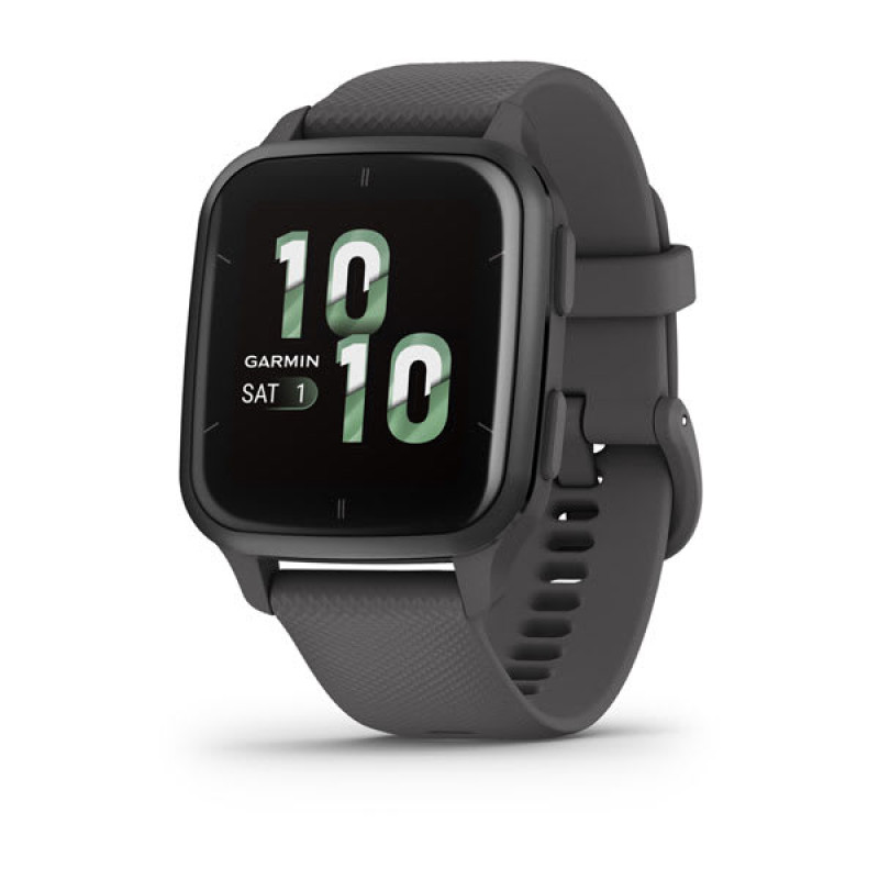 Смарт-годинник Garmin Venu Sq 2 сланцевий сірий з алюмінієвим безелем та сірим силіконовим ремінцем