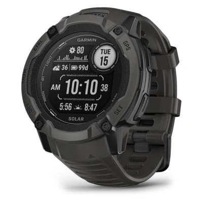 Смарт-годинник Garmin Instinct 2X Solar з силіконовим ремінцем кольору графіт