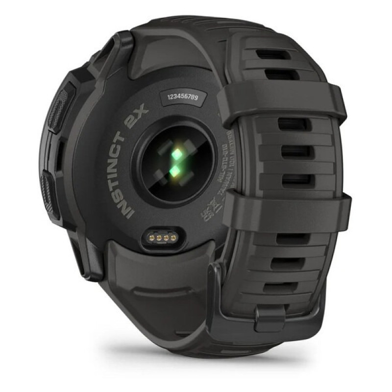 Смарт-годинник Garmin Instinct 2X Solar з силіконовим ремінцем кольору графіт