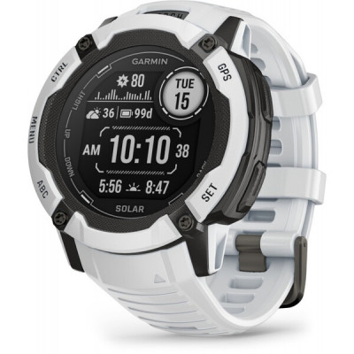 Смарт-часи Garmin Instinct 2X Solar з білим силіконовим ремінцем
