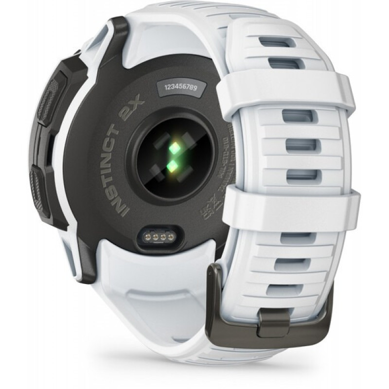Смарт-годинник Garmin Instinct 2X Solar з білим силіконовим ремінцем