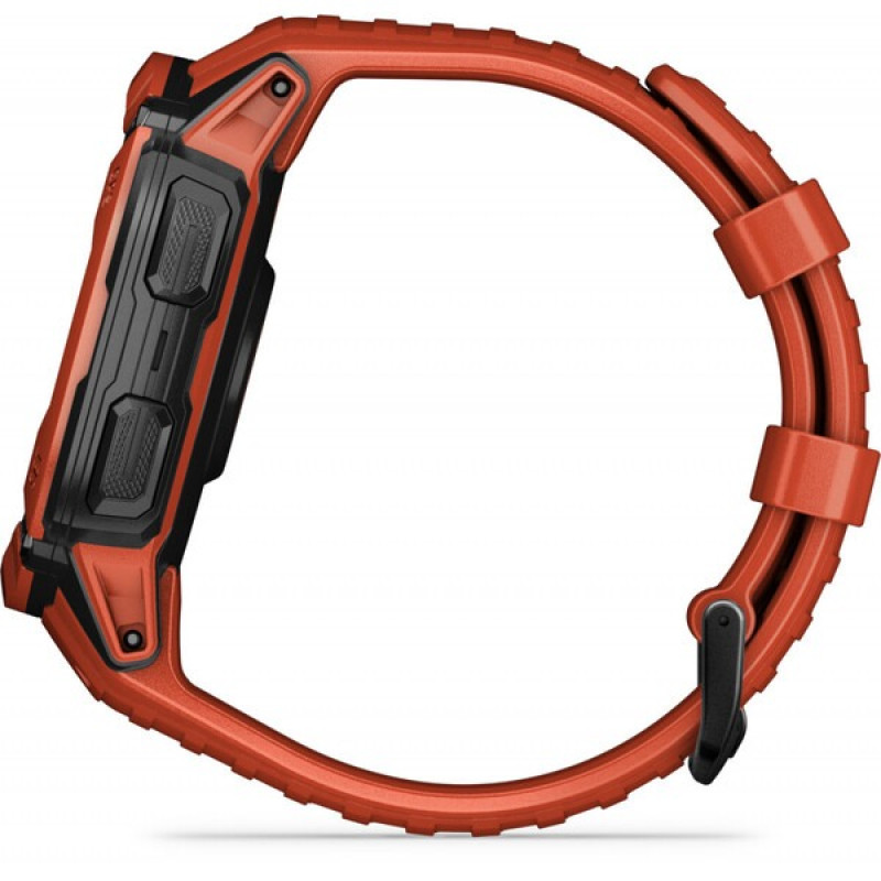 Смарт-годинник Garmin Instinct 2X Solar з червоним силіконовим ремінцем