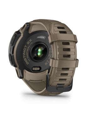 Тактичний годинник Garmin Instinct 2X Solar Tactical Edition – Coyote Tan з коричневим силіконовим ремінцем