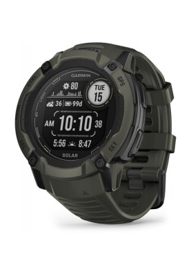 Смарт-годинник Garmin Instinct 2X Solar з силіконовим ремінцем кольору мох