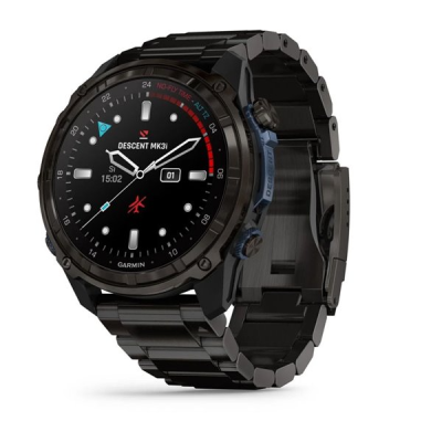 Смарт-годинник Garmin Descent Mk3i 51 мм корпус сірий карбон титановий DLC з титановим DLC браслетом