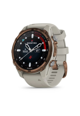 Смарт-годинник Garmin Descent Mk3i 43 мм бронзовий PVD титановий з силіконовим ремінцем кольору французький сірий