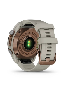 Смарт-годинник Garmin Descent Mk3i 43 мм бронзовий PVD титановий з силіконовим ремінцем кольору французький сірий