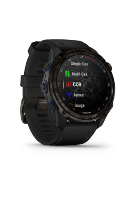 Смарт-годинник Garmin Descent Mk3i 51 мм корпус сірий карбон титановий DLC з чорним силіконовим ремінцем