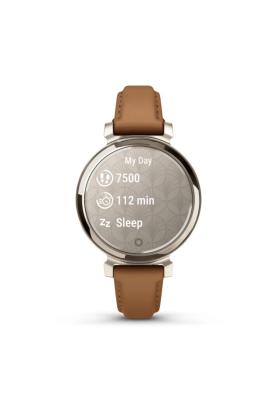 Смарт-годинник Garmin Lily 2 Classic кремове золото з коричневим шкіряним ремінцем