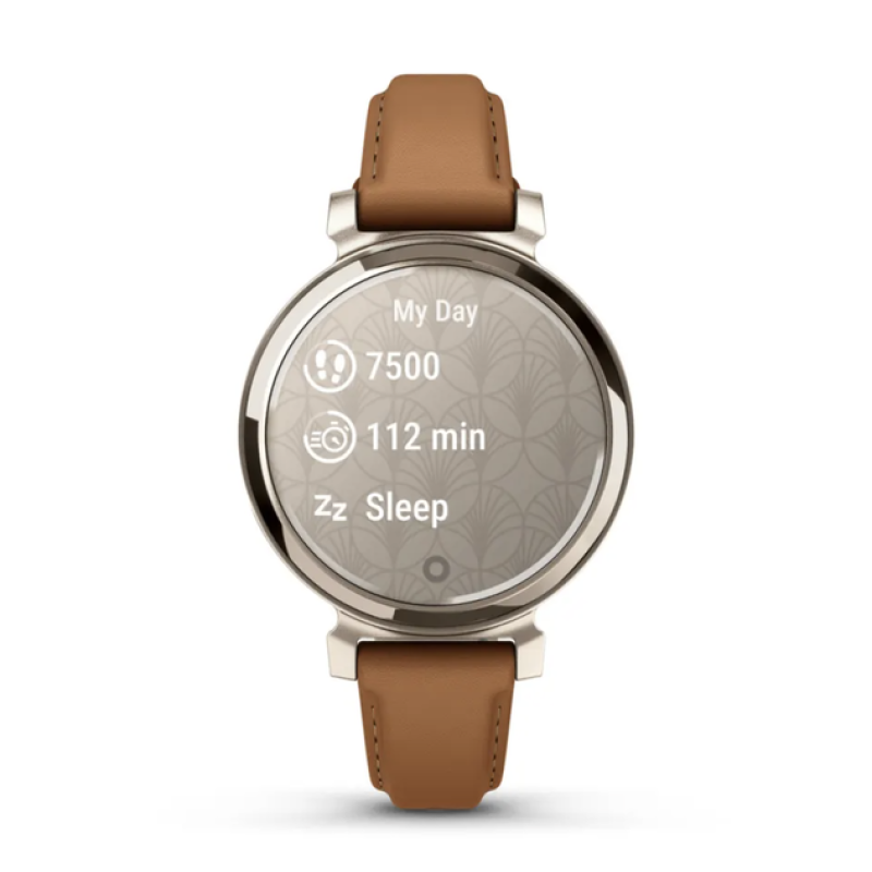 Смарт-годинник Garmin Lily 2 Classic кремове золото з коричневим шкіряним ремінцем
