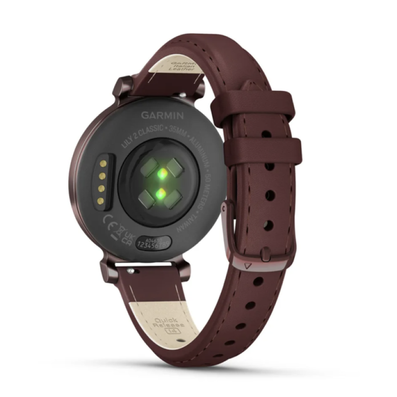 Смарт-годинник Garmin Lily 2 Classic темно-бронзовий із шкіряним ремінцем кольору шовковиці