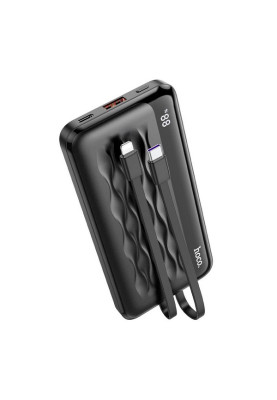 Зовнішній портативний акумулятор Hoco J90A 10000mAh Black 22.5W з вбуд. кабелями