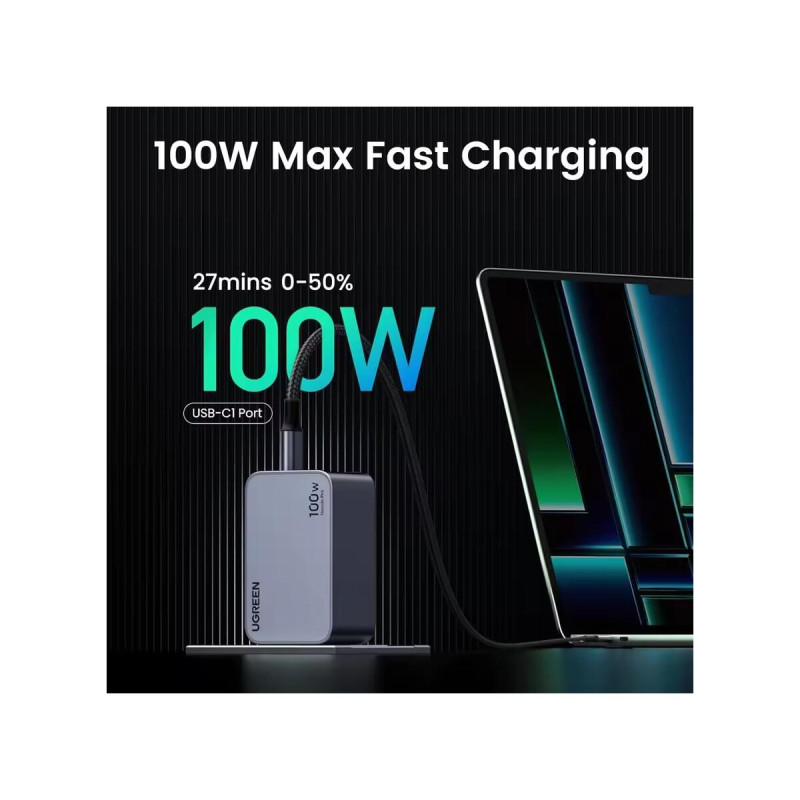 Зарядний пристрій UGREEN X757 Nexode Pro GaN Fast Charger Set 100W EU