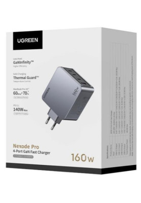 Зарядний пристрій UGREEN Nexode Pro X763 GaN 160W Gray