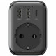 Мережевий зарядний пристрій з розеткою Ugreen CD314 GaN 30W 2USB-A+1USB-C+1AC Gray