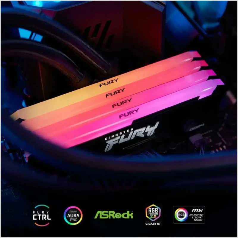 Модуль пам'яті Kingston Fury Beast RGB Black DDR4-3200 16GB CL16-18-18 1.35V