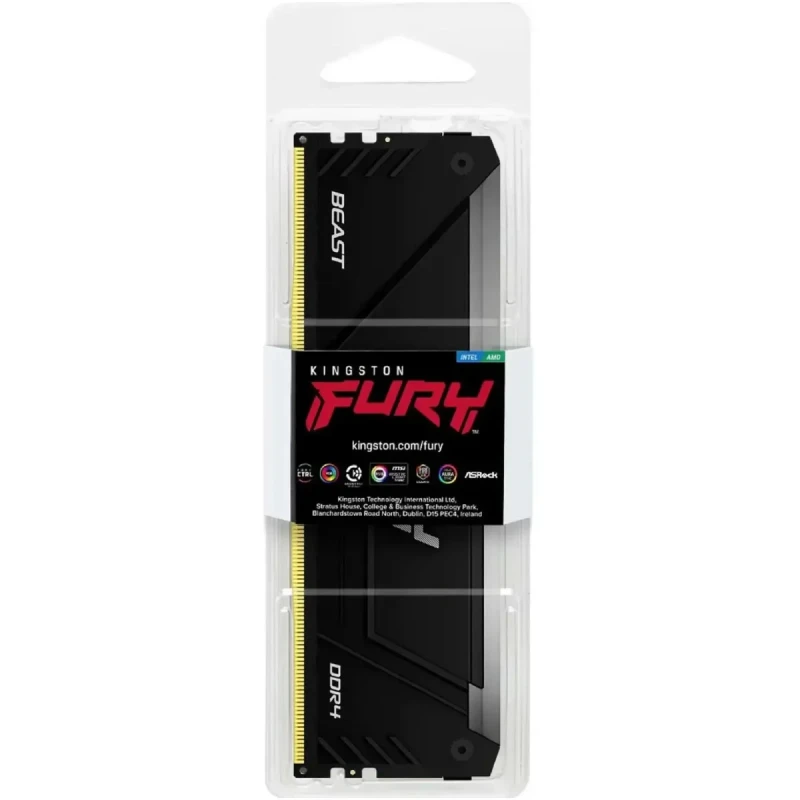 Модуль пам'яті Kingston Fury Beast RGB Black DDR4-3200 16GB CL16-18-18 1.35V