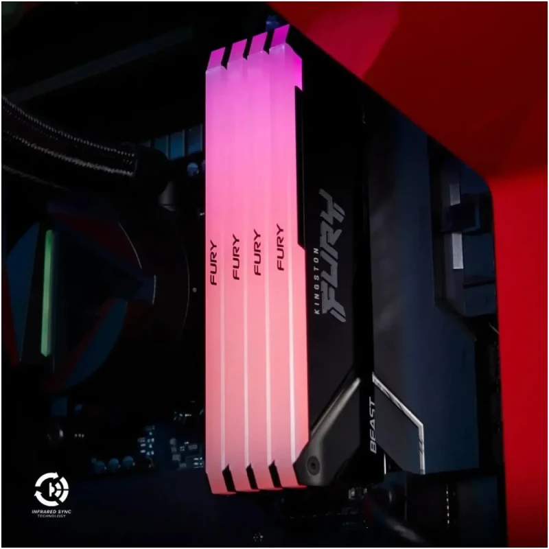 Модуль пам'яті Kingston Fury Beast RGB Black DDR4-3200 16GB CL16-18-18 1.35V