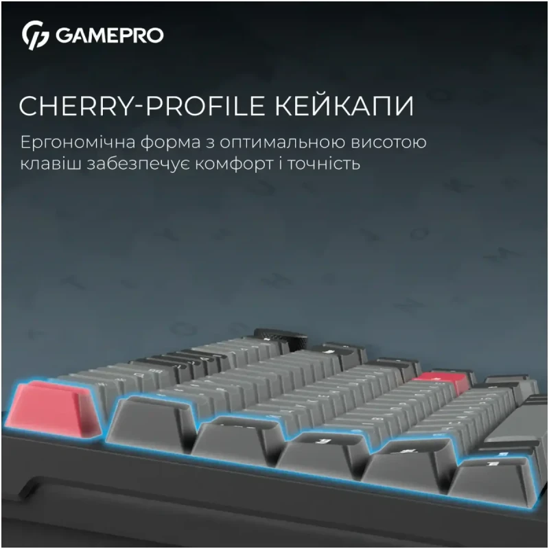 Клавіатура GamePro Asgard Yord Keychron Super Red Switch Wireless/Bluetooth/USB-C Black (MK266BK)