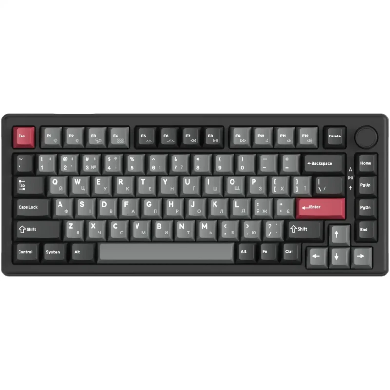 Клавіатура GamePro Asgard Yord Keychron Super Red Switch Wireless/Bluetooth/USB-C Black (MK266BK)